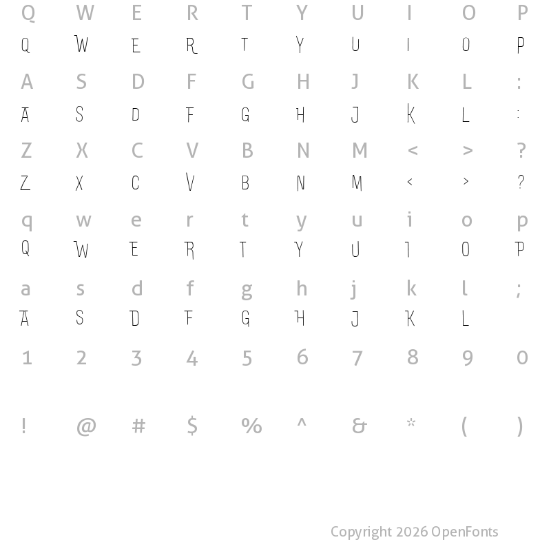 Character Map of DoubleBass Thin
