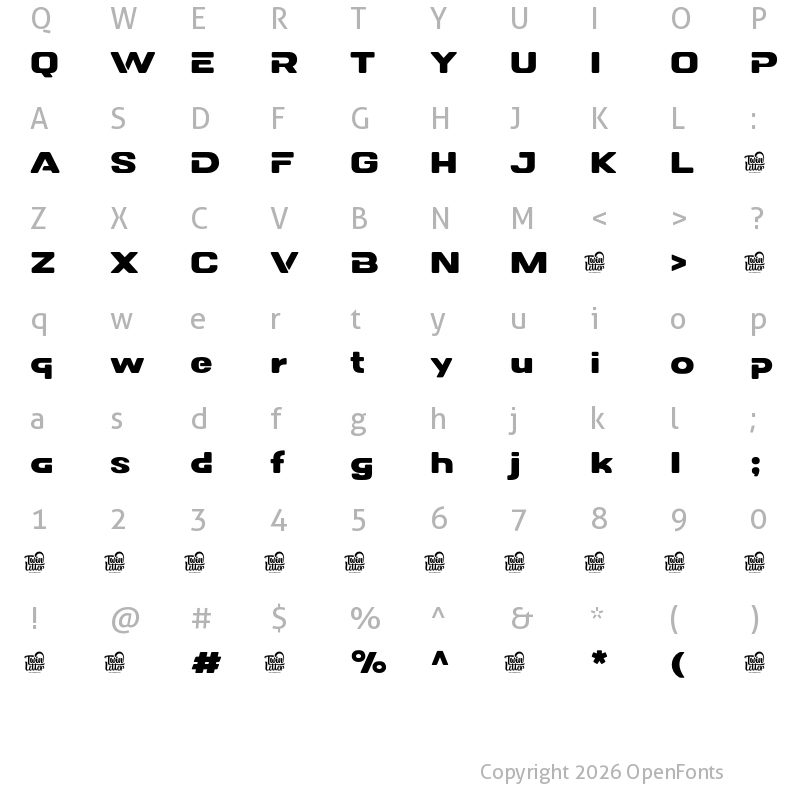 Character Map of DOVENS Personal Use Bold