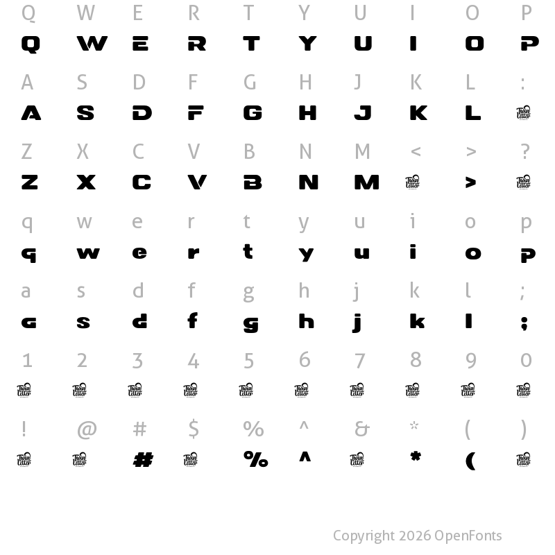 Character Map of DOVENS Personal Use Extra Bold
