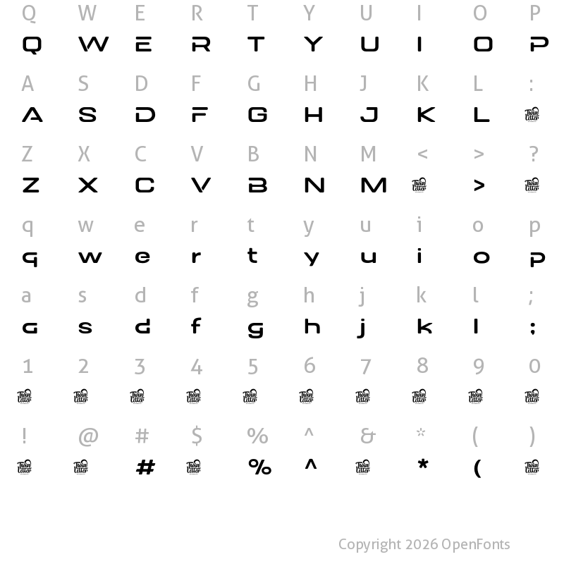 Character Map of DOVENS Personal Use Light