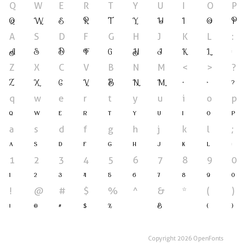 Character Map of Dovika Regular