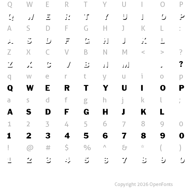 Character Map of Down Town Auto Regular