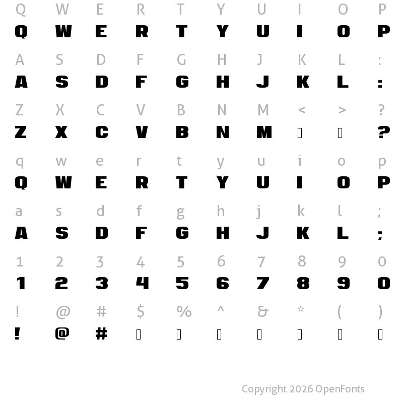 Character Map of Dozer One One