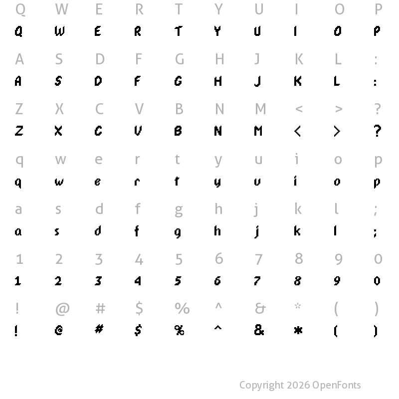 Character Map of DPComic Regular