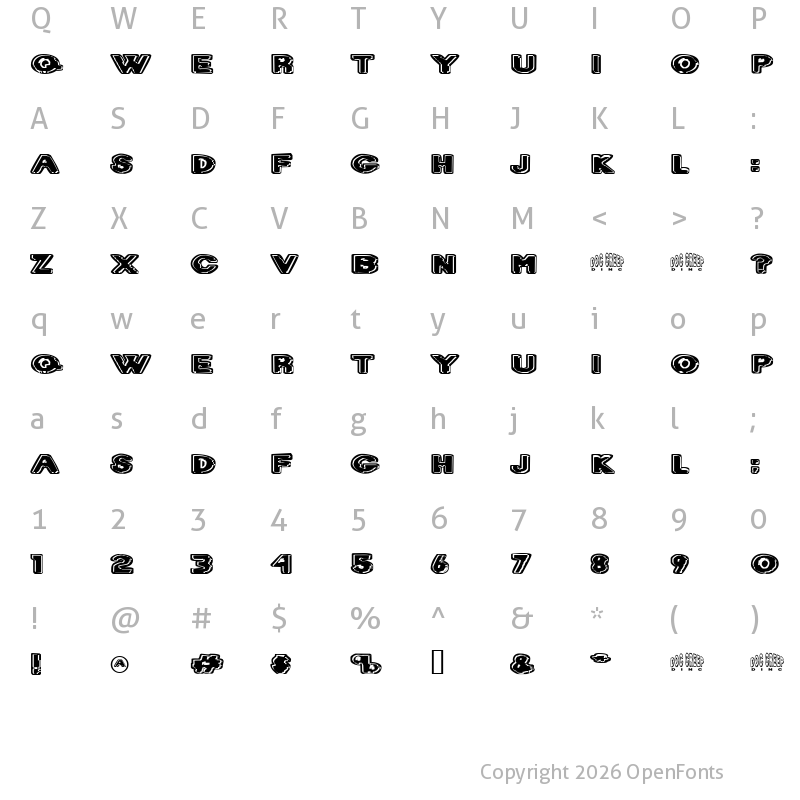 Character Map of Dr. Creep Regular