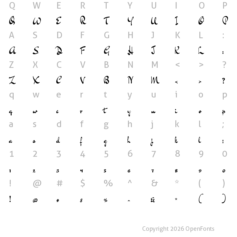 Character Map of Dr Sugiyama Regular
