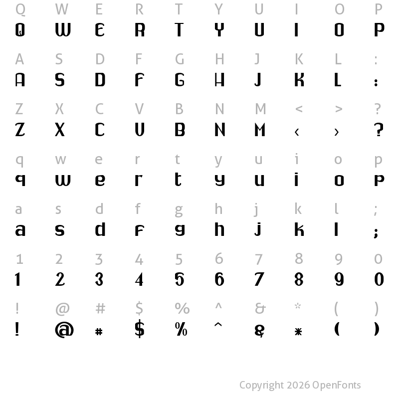Character Map of Drabe Regular