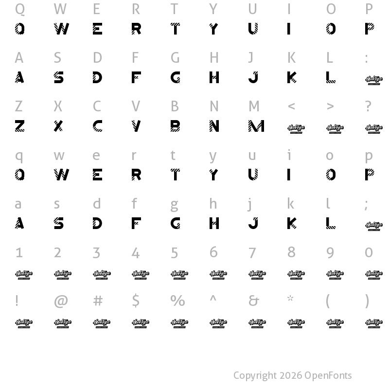 Character Map of Dragon Snake Demo Regular