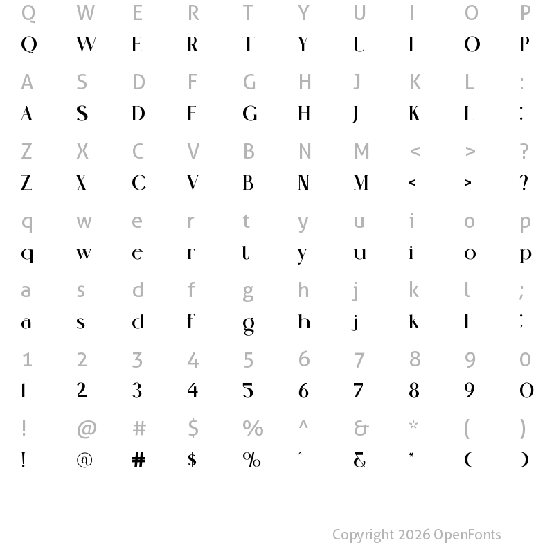 Character Map of Drallen Regular