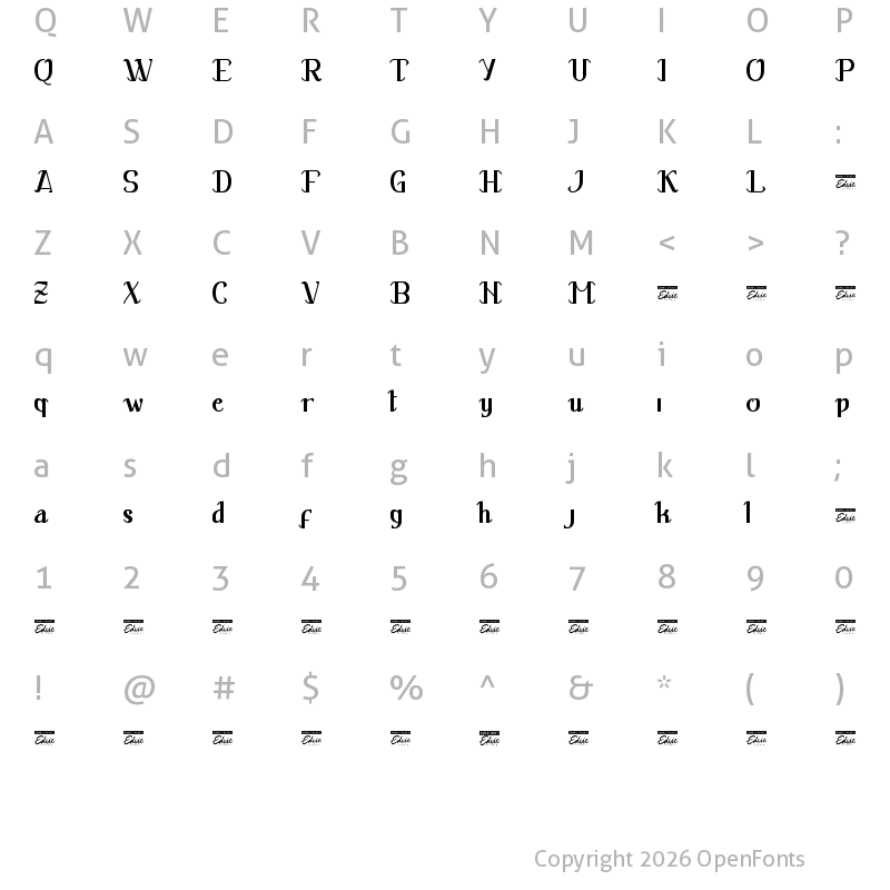 Character Map of DramaKoreaDemo Regular