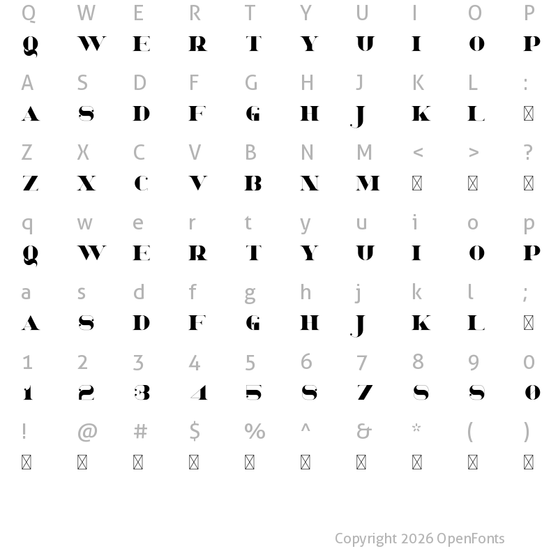 Character Map of Dream Regular