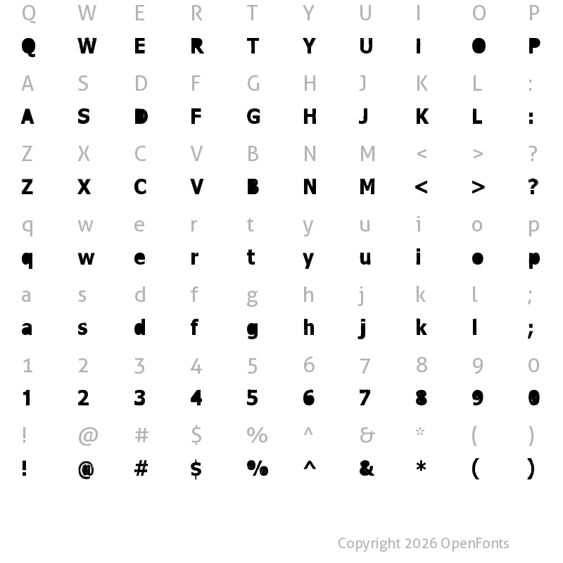 Character Map of Dreamer Eternal Regular