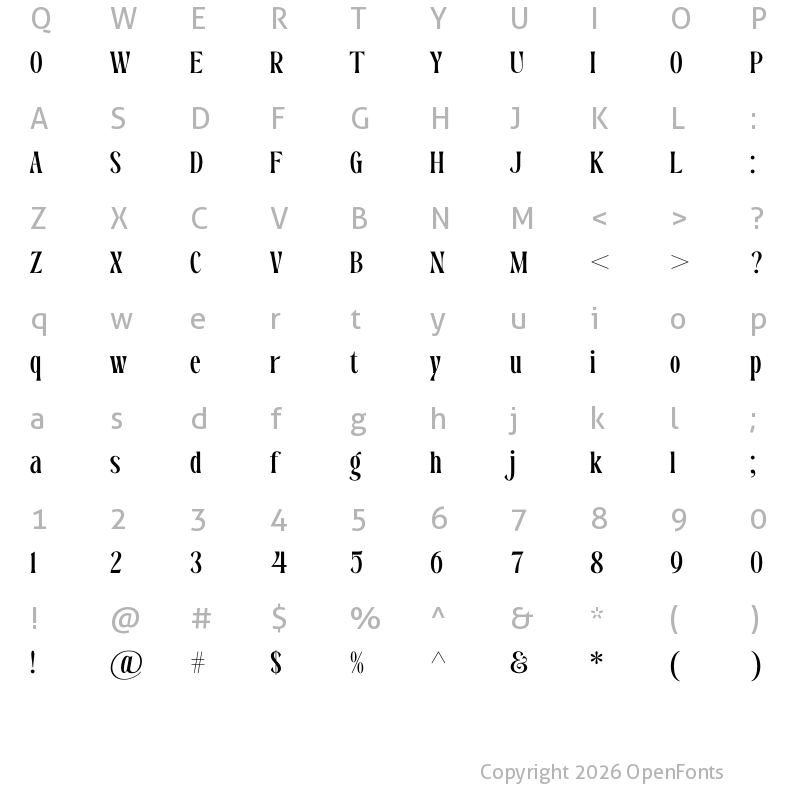 Character Map of Dreavolt Regular