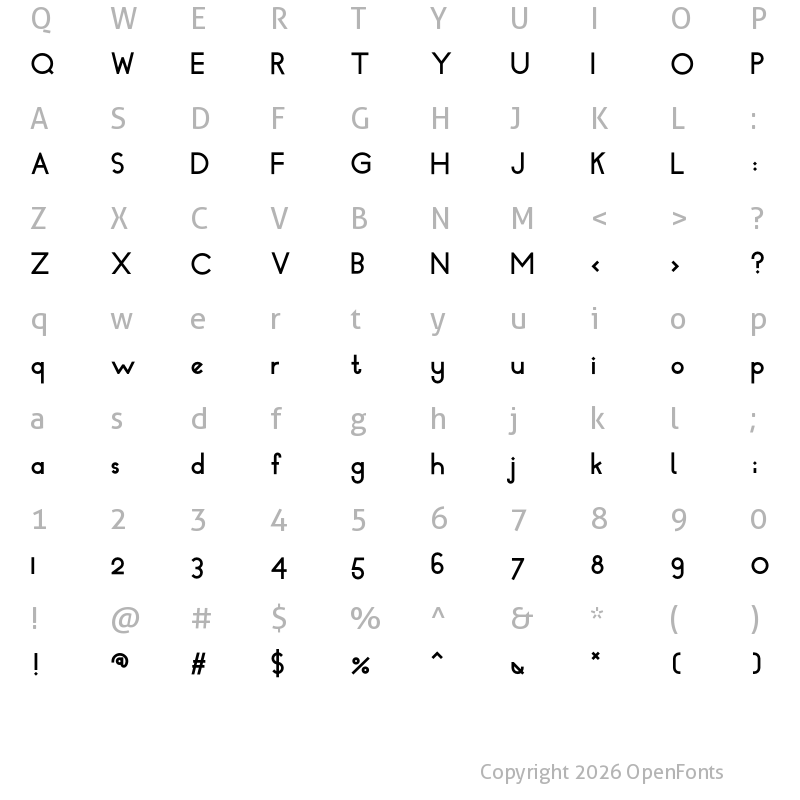 Character Map of Dressler Bold