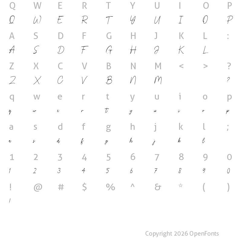Character Map of Drettany Signature Regular
