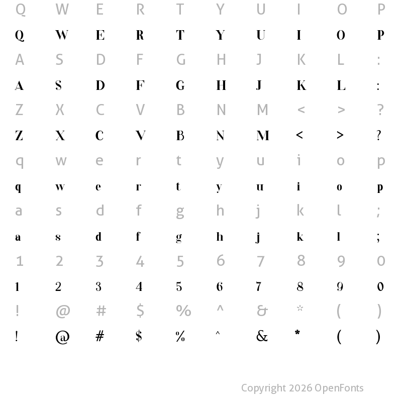 Character Map of Drifter Seriff Regular