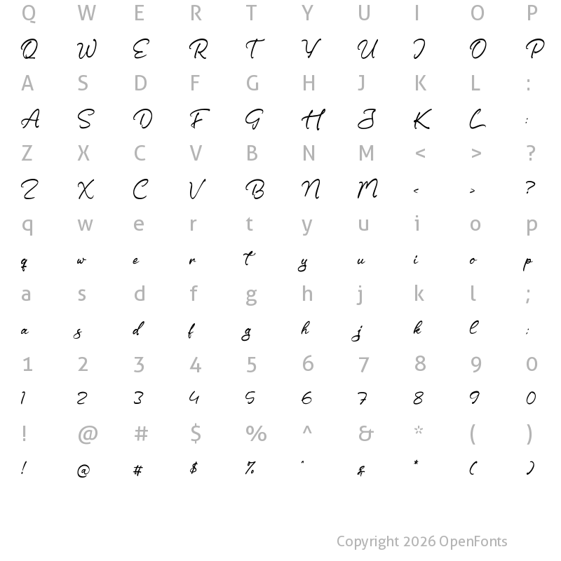 Character Map of Driscutty Signature Regular