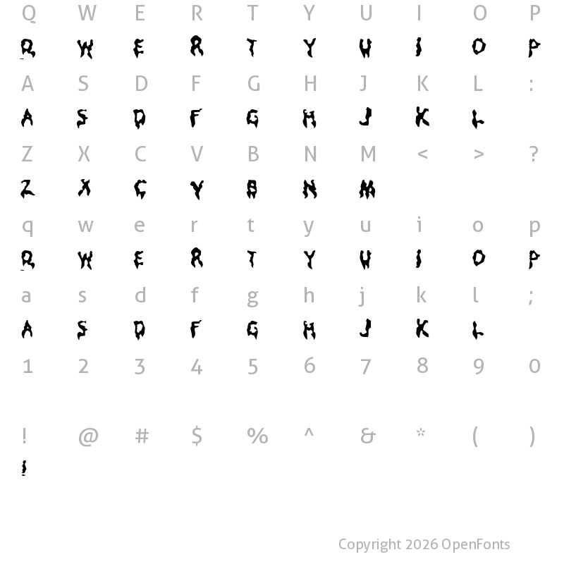 Character Map of Droopy Poopy Regular
