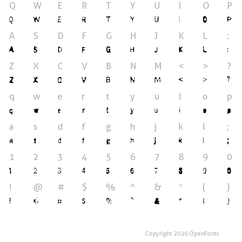 Character Map of Drugstore Waltz Regular