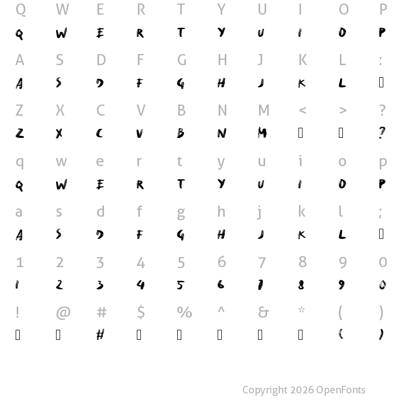 Character Map of DryMakerXXS Bold