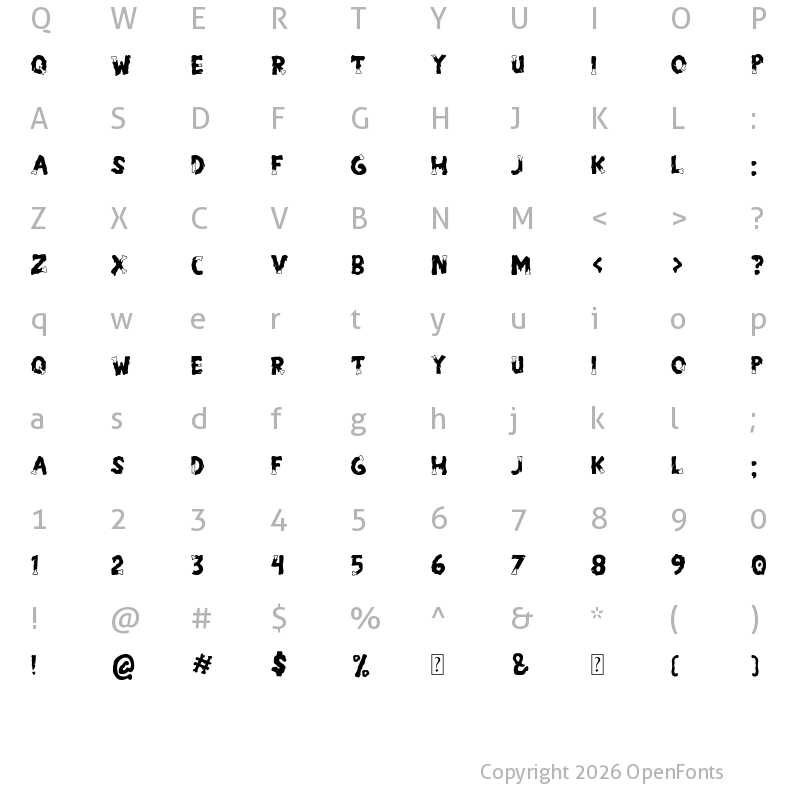 Character Map of Dr.Ziemboz 3 Regular