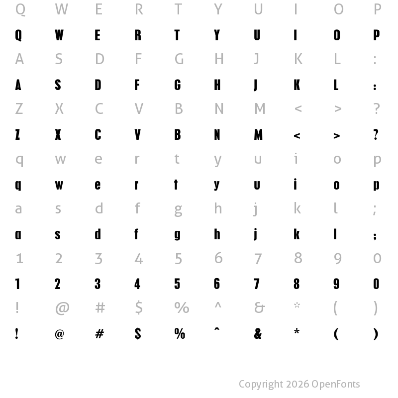 Character Map of DS Holzschrift Regular