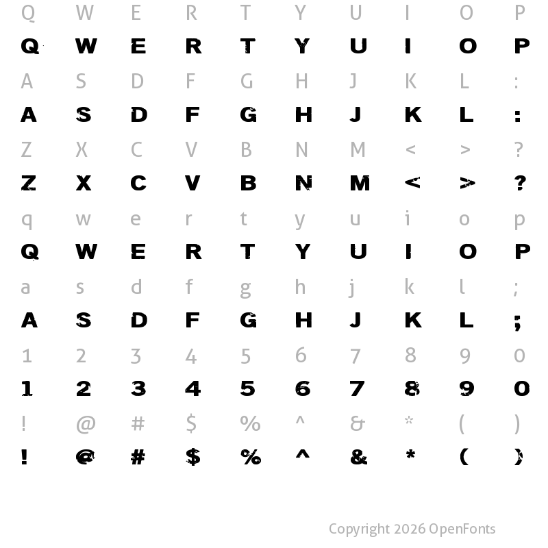 Character Map of DSIODRER Regular