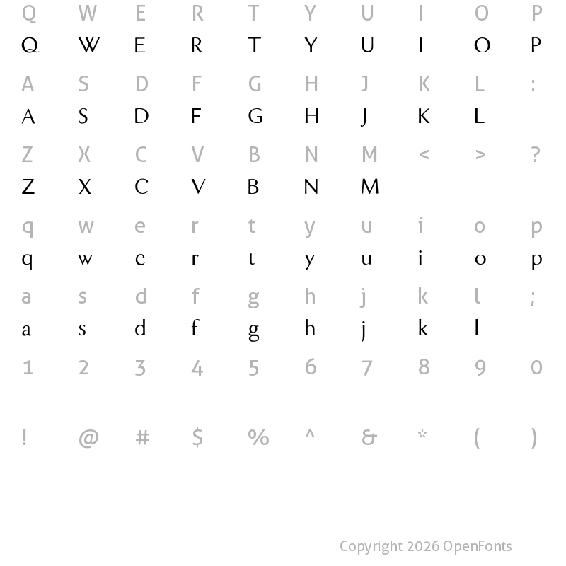 Character Map of DualisLite Regular