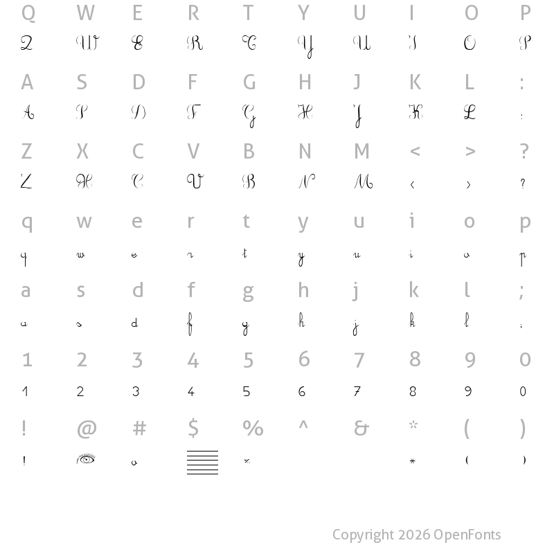 Character Map of DuCahier xp Regular