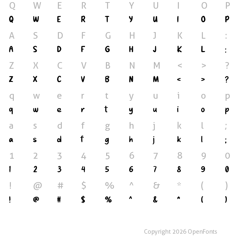 Character Map of Dudling Around Regular