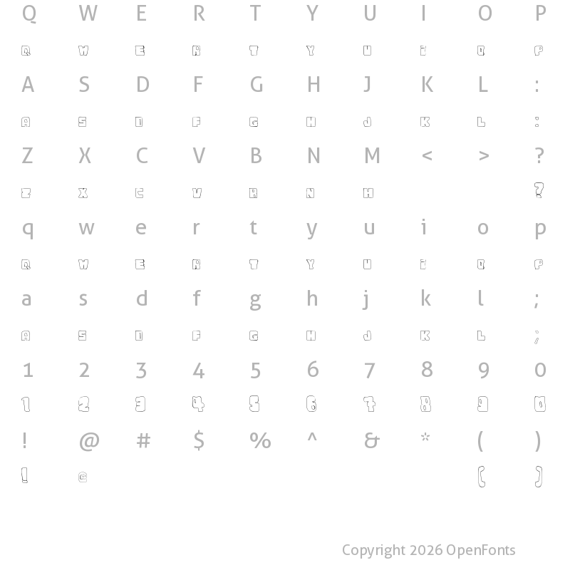 Character Map of dudufont Regular