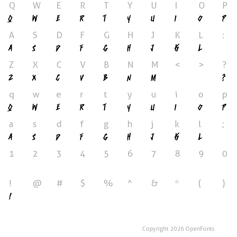 Character Map of Dumbnerd Regular