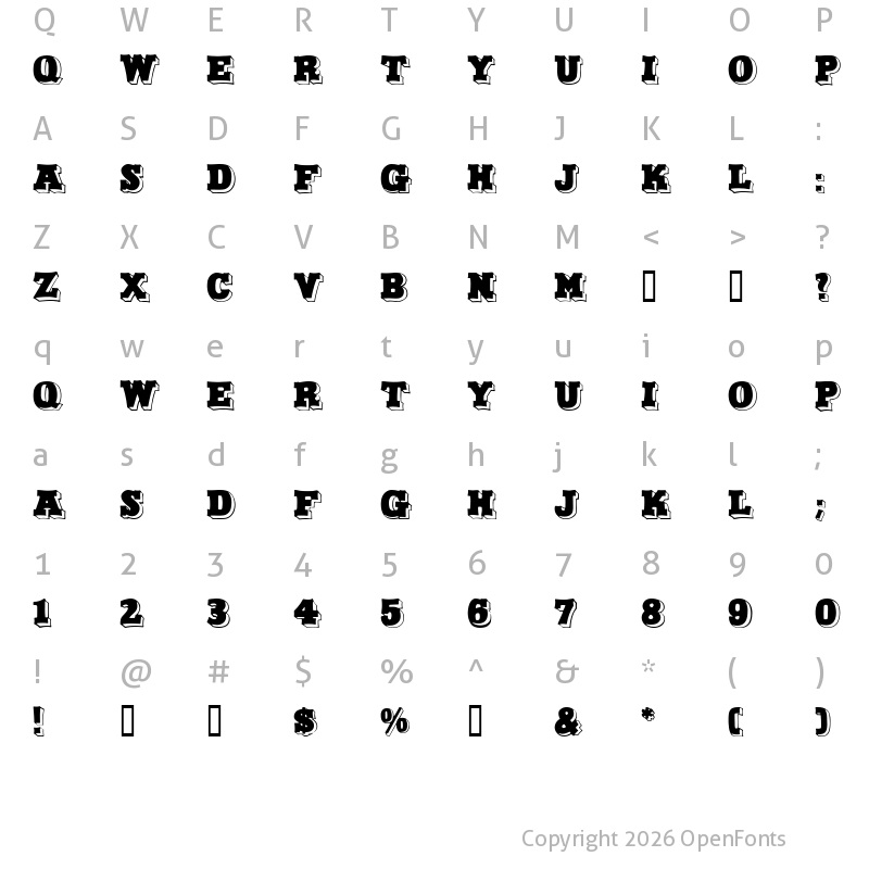 Character Map of Duo Dunkel Regular