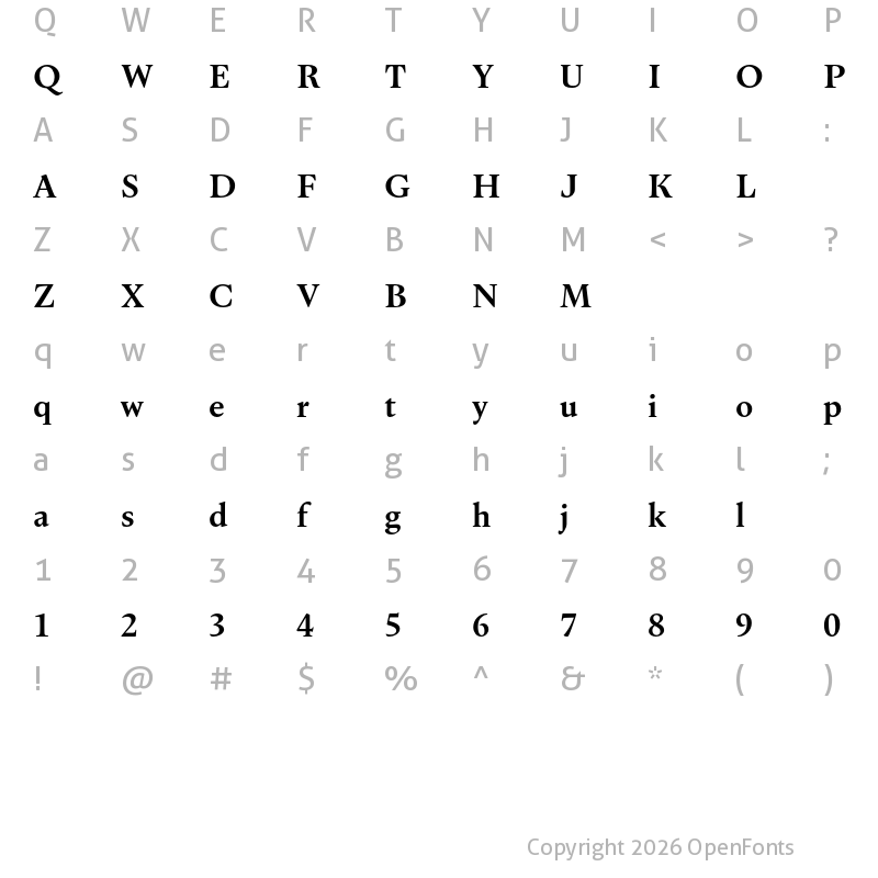 Character Map of Dupincel Small Test SemiBold