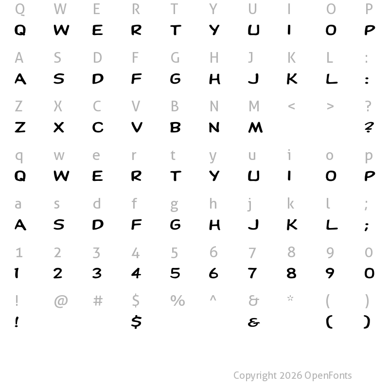Character Map of DupuyHeavy Ex Regular