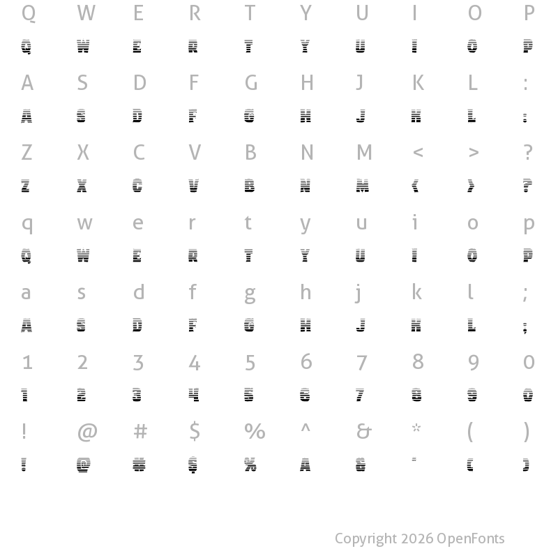 Character Map of Dusk Demon Gradient Regular