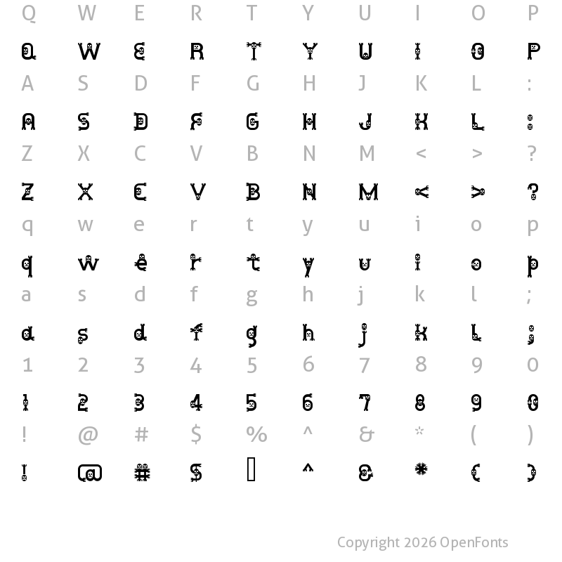 Character Map of DustHomeMan Medium