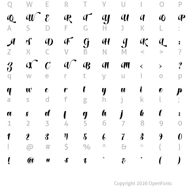 Character Map of Dustine Script Regular