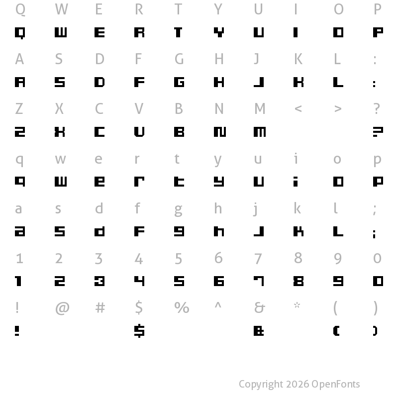 Character Map of Dusty Regular