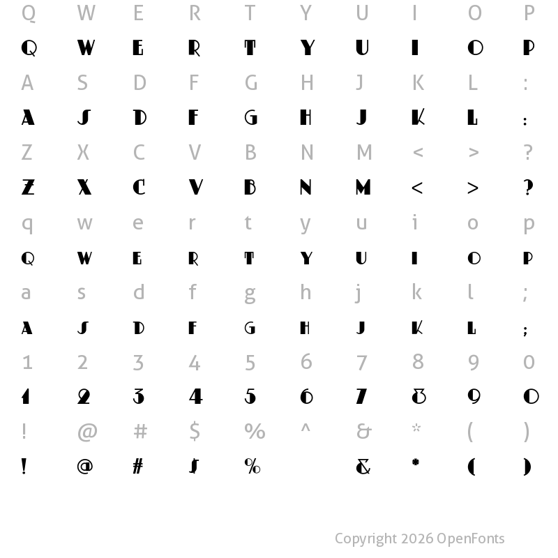 Character Map of Dusty Rose NF Regular