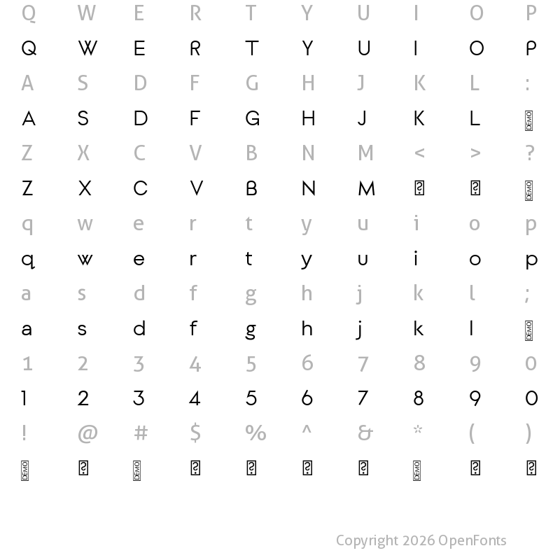 Character Map of Dylan Gothic Regular