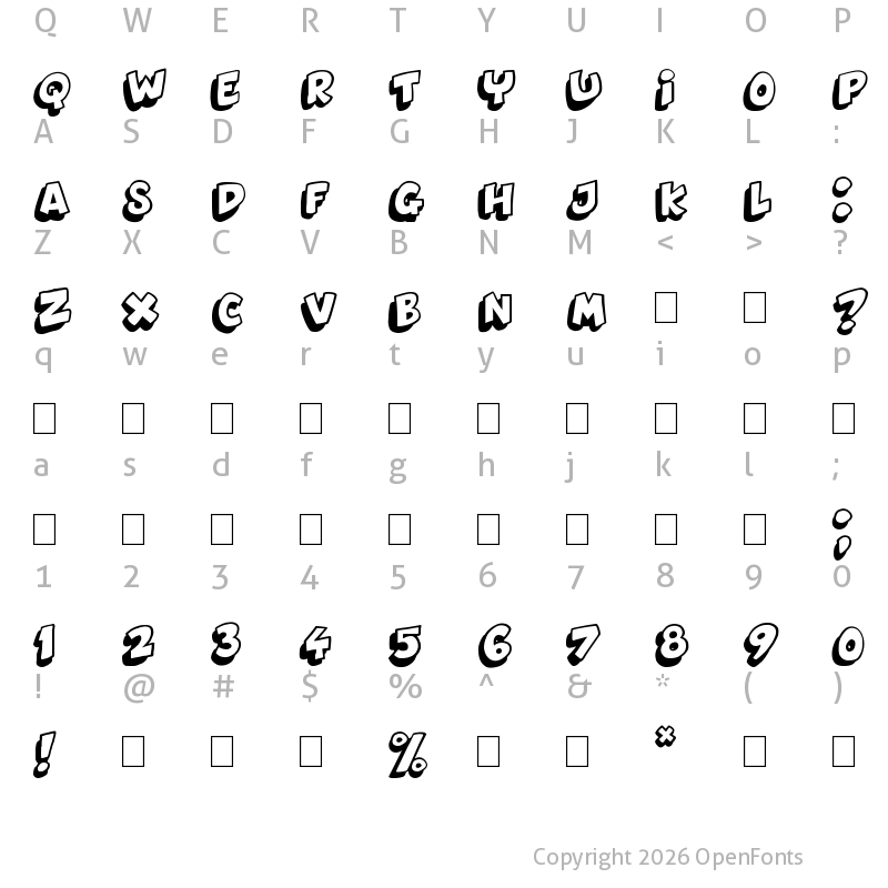 Character Map of Dynamix Regular