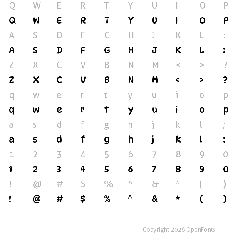 Character Map of DynaPuff Regular