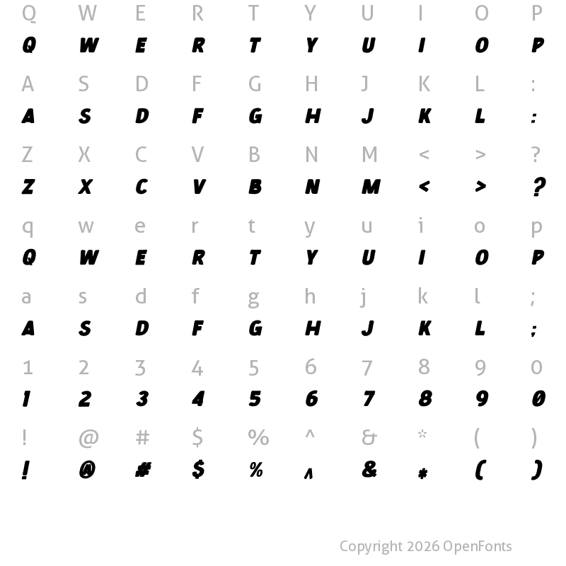Character Map of Dysanian Black