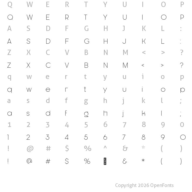 Character Map of Dystopian Ligth