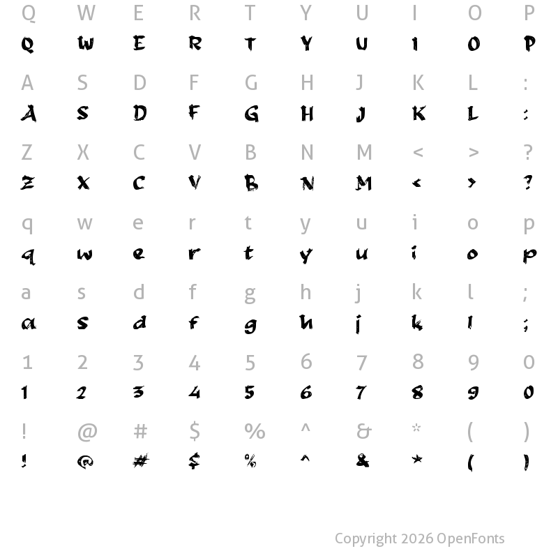 Character Map of e Egima Regular