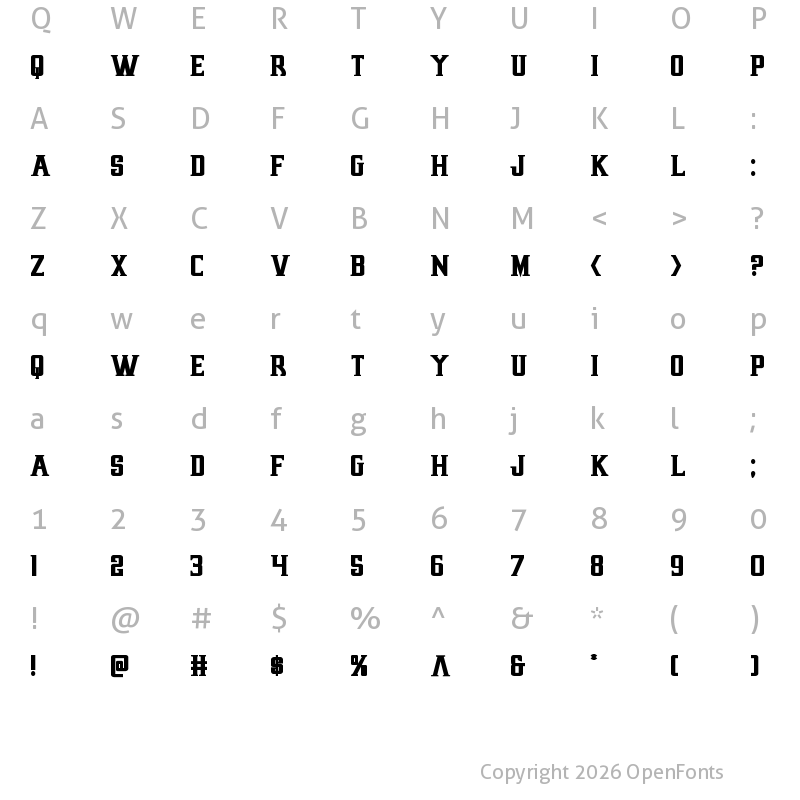 Character Map of Earthrealm Bold Bold