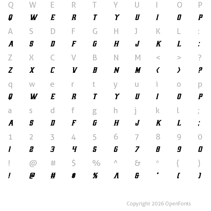 Character Map of Earthrealm Bold Italic Bold Italic