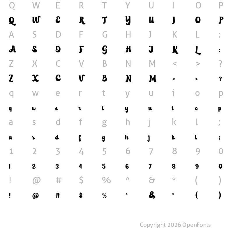 Character Map of Easter Chocolate Regular