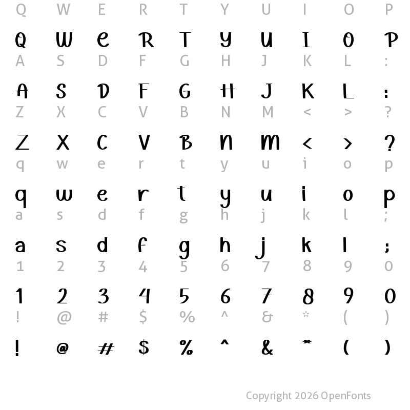 Character Map of Easter Moment Regular